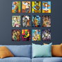 Wallity Set de 12 Cuadros Decorativos en MDF Multicolor 20 x 15 cm